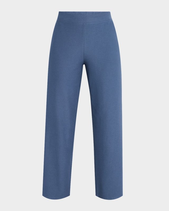 Straight-Leg Washable Crepe Crop Pants